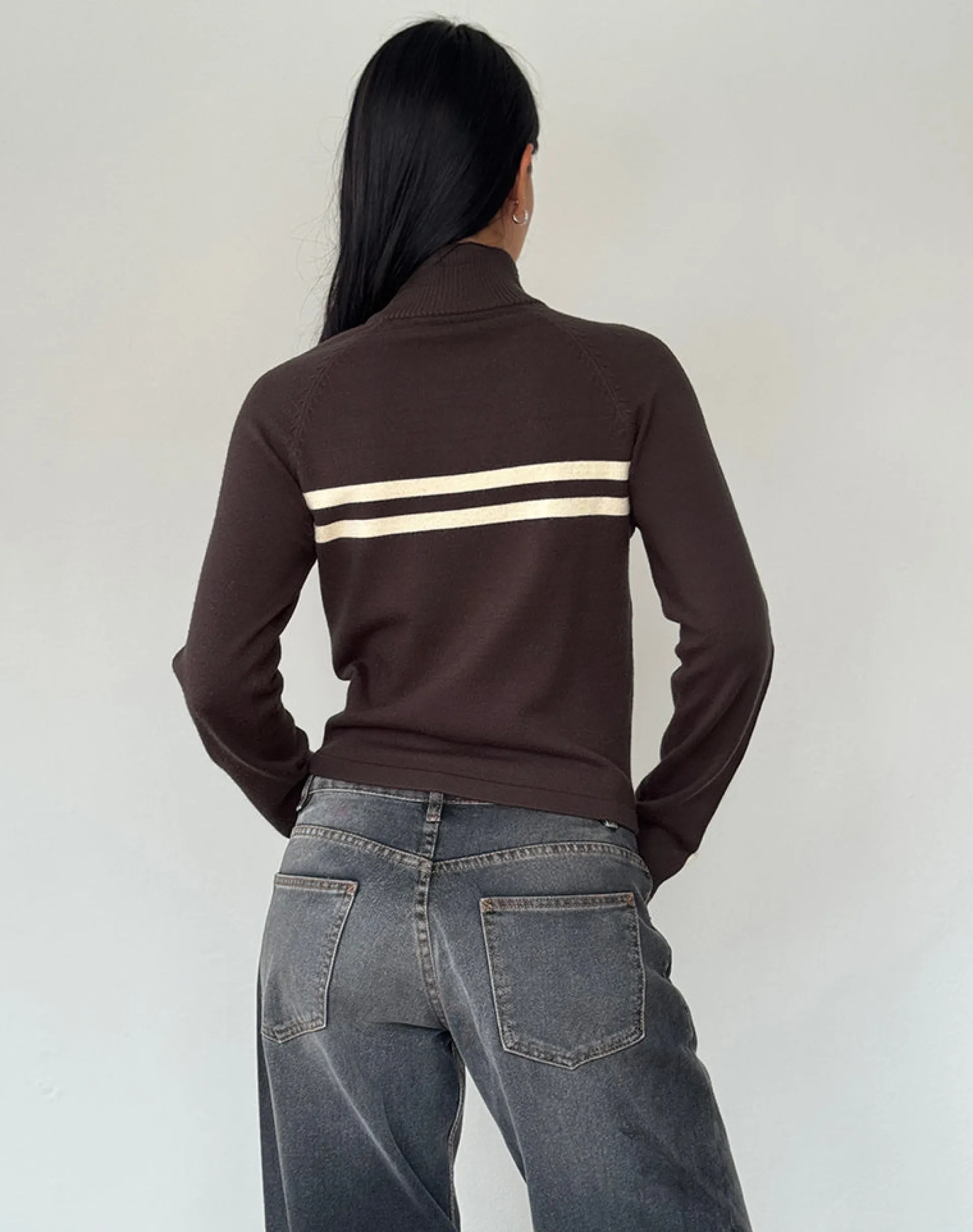 Motel Rocks Jackets-Talisa Sporty Zip Through Jacket in Brown