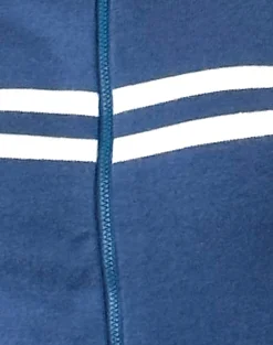 Motel Rocks Loungewear | Jumpers-Talisa Sporty Zip Through Jacket In Navy with Ivory Stripes NavywithIvoryStripes