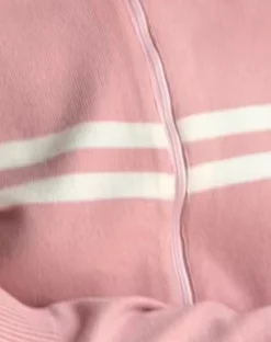 Motel Rocks Jackets-Talisa Sporty Zip Through Jacket in Knit Pink KnitPink