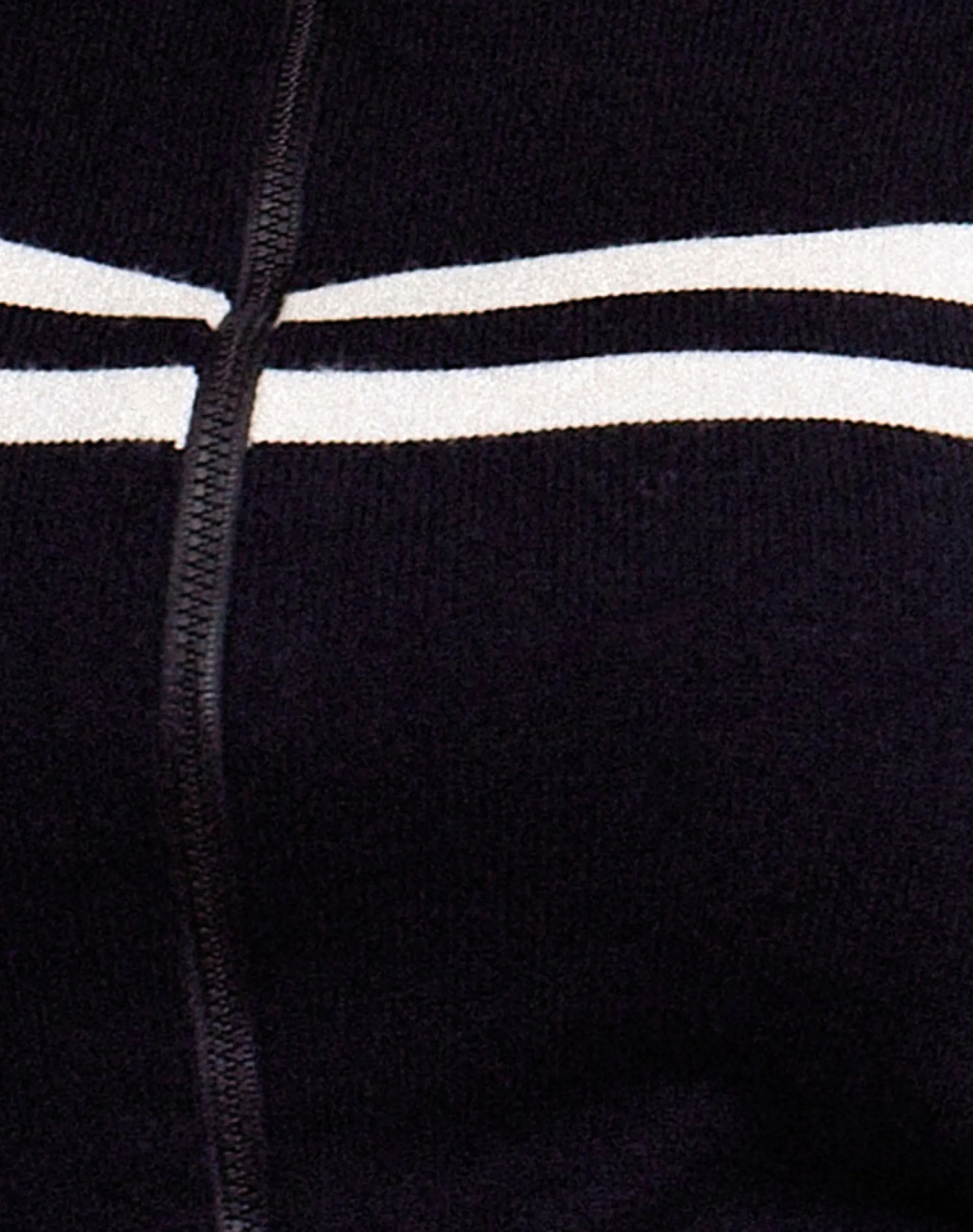 Motel Rocks Jackets-Talisa Zip Through Jacket in Black with White Stripe BlackwithWhiteStripe