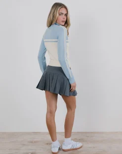 Motel Rocks Jackets-Talya Jacket in Panel Blue with White PanelBluewithWhite