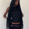 Motel Rocks Basics | Basic Tops-Tapia Hooded Tank Top in Black Slinky