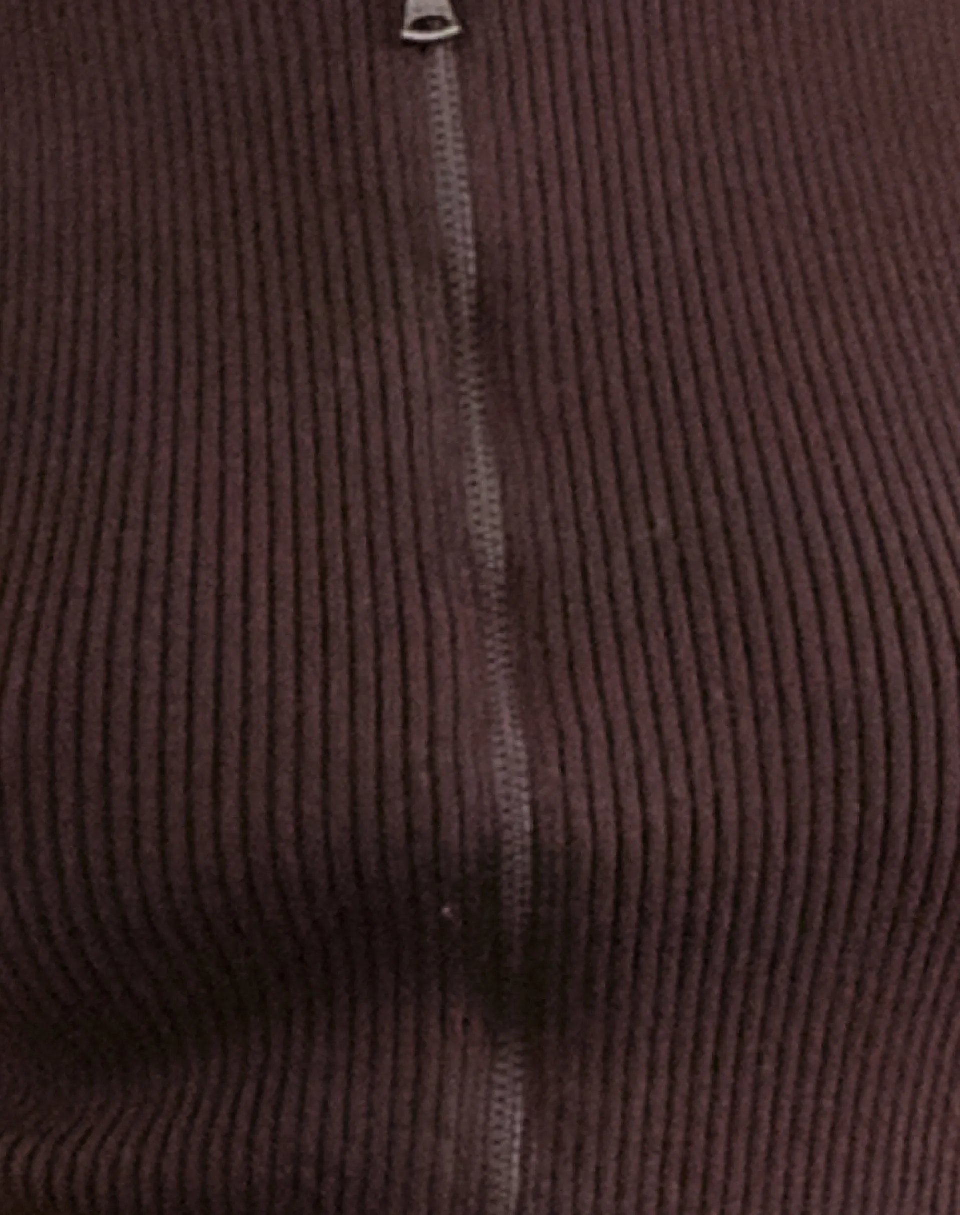 Motel Rocks Vest Tops-Tarni Highneck Fold Over Tank Top in Brown