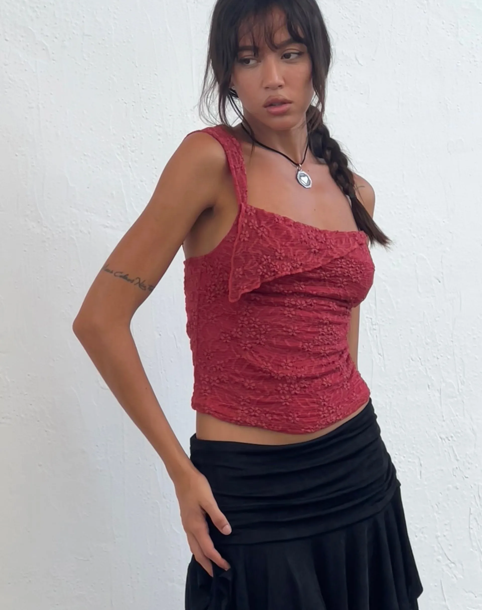 Motel Rocks Mini Skirts-Tasdi Low Waist Slinky Mini Skirt in Black