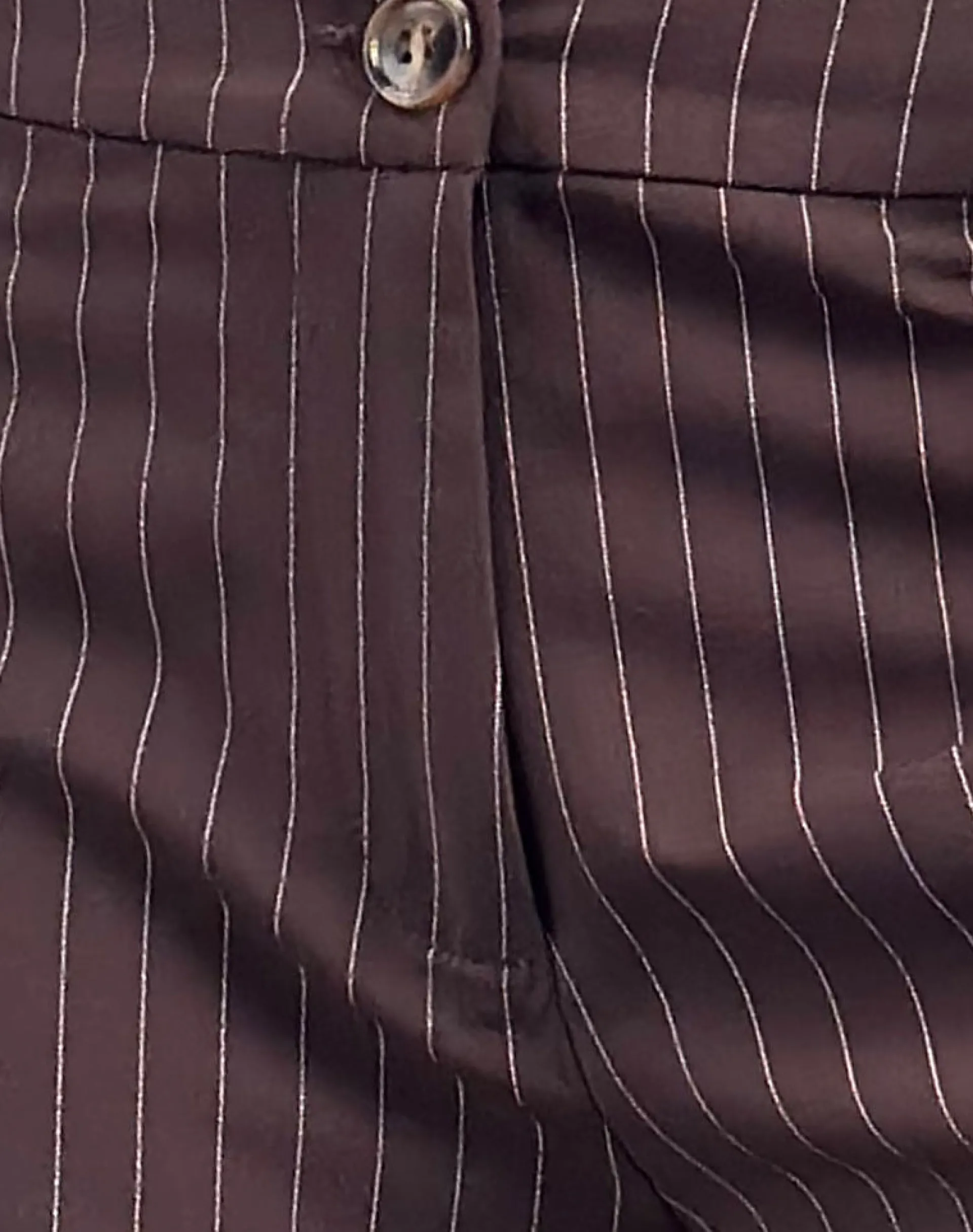 Motel Rocks Tailoring | Low Rise Pants-Tatina Smart Trouser in Brown Pinstripe Tailoring
