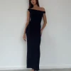 Motel Rocks Basics | Maxi Dresses-Tehyun Maxi Dress in Rib Black RibBlack
