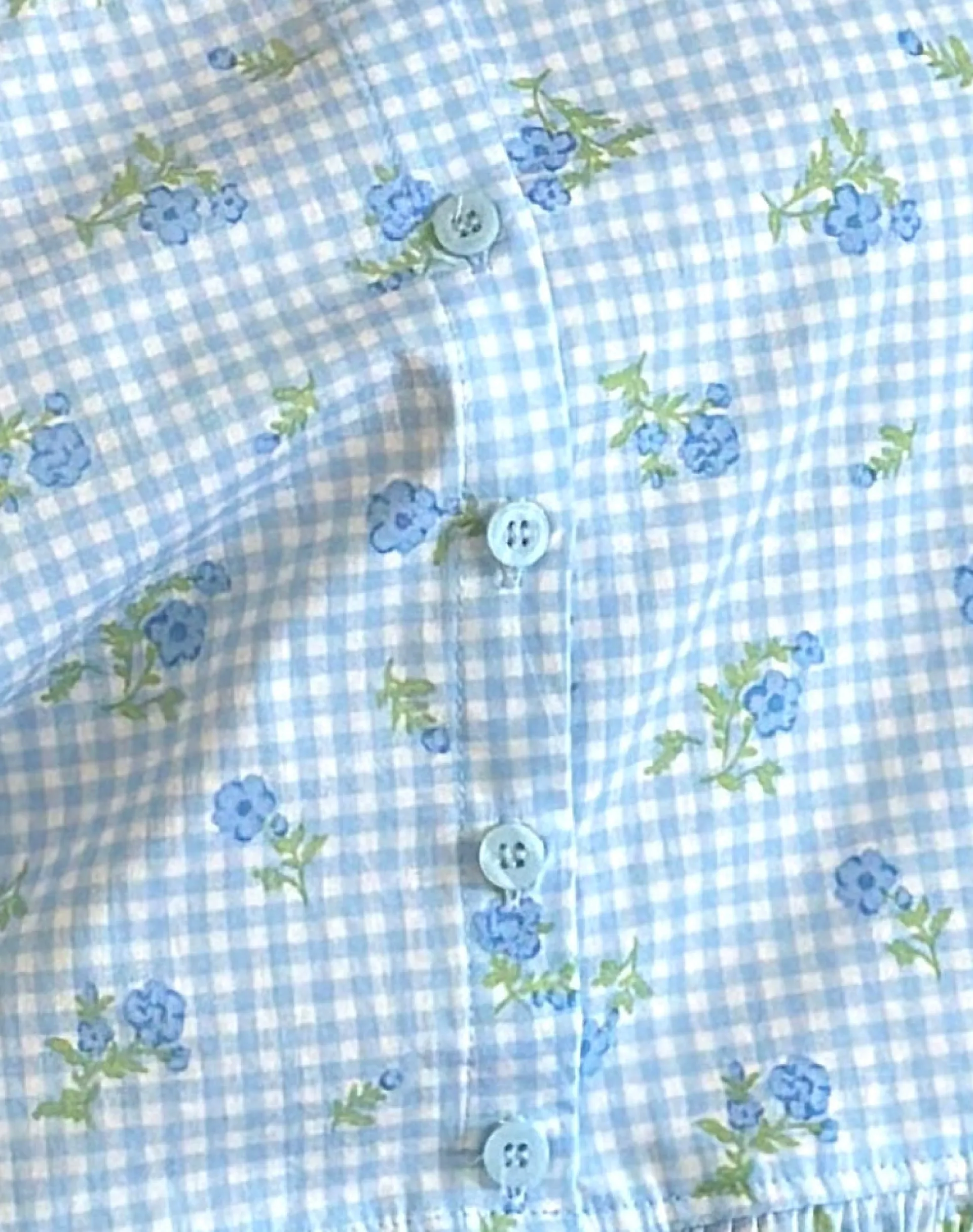 Motel Rocks Co-Ords | Strappy Tops-Ternya Top in Blue Flower Gingham