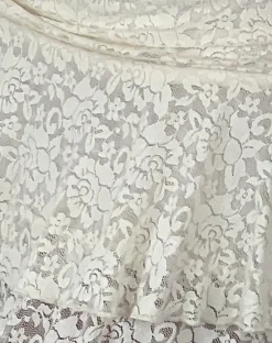 Motel Rocks Co-Ords | Printed Skirts-Theri Frill Mini Skirt in Rose and Ivory Lace roseandivorylace