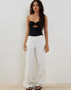 Motel Rocks Basics-Tifose Bandeau-twist Front Top in black