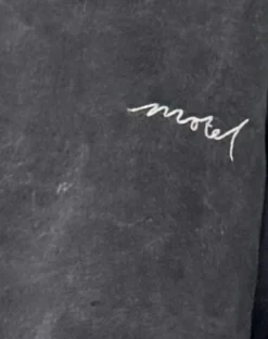 Motel Rocks Hoodies & Sweatshirts | Co-Ords-Tillie Jumper in Black Wash with Off White 'MOTEL' Embroidery BlackWashwithOffWhite'MOTEL'Embroidery