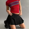 Motel Rocks Printed Tops | Tees-Tiona Top in Adrenalin Red Stripe AdrenalinRedStripe