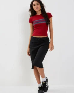 Motel Rocks Printed Tops | Tees-Tiona Top in Adrenalin Red Stripe AdrenalinRedStripe
