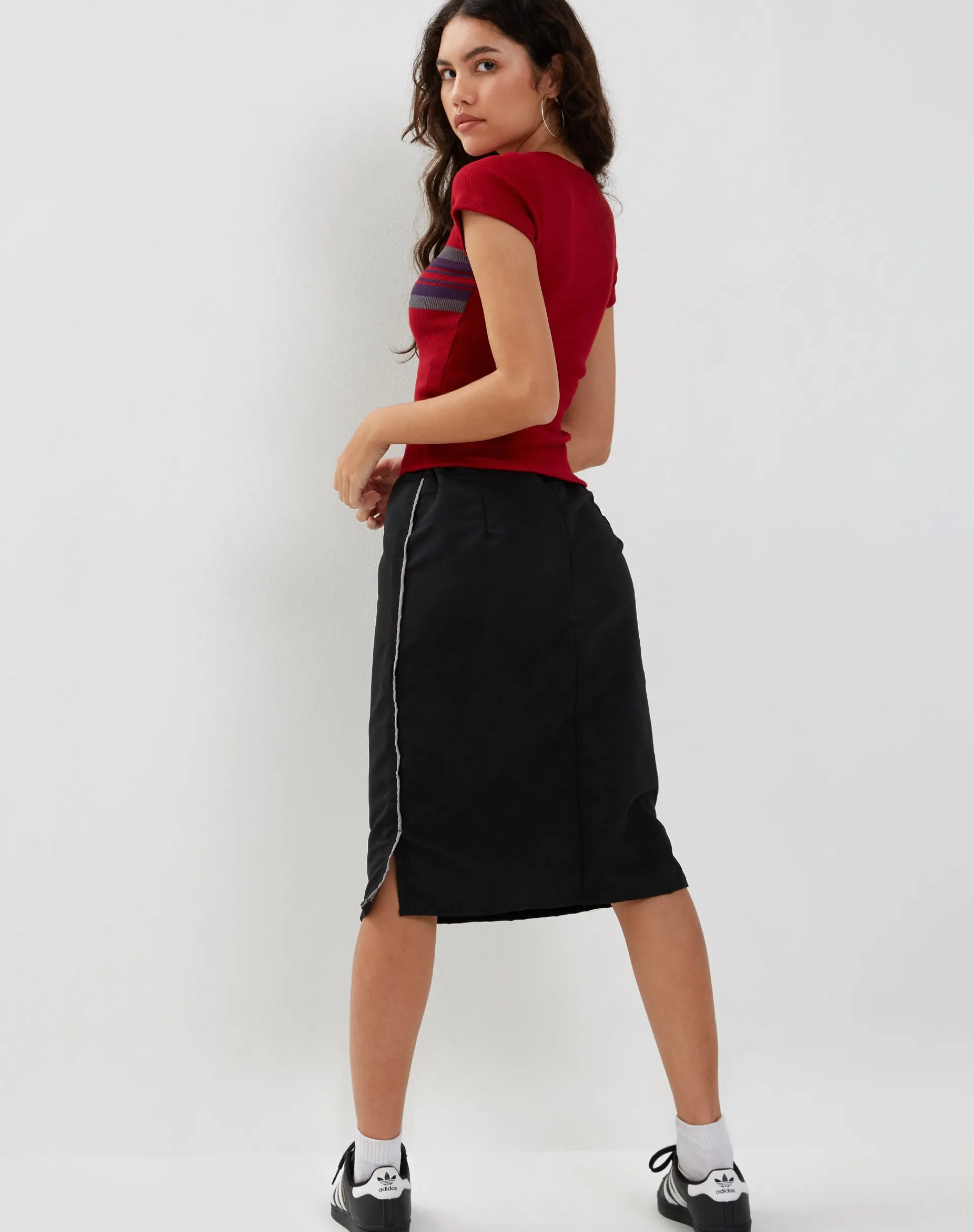 Motel Rocks Printed Tops | Tees-Tiona Top in Adrenalin Red Stripe AdrenalinRedStripe