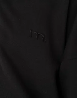 Motel Rocks Basics | Hoodies & Sweatshirts-Tirma High Neck Jumper in Tonal Black with M Embroidery