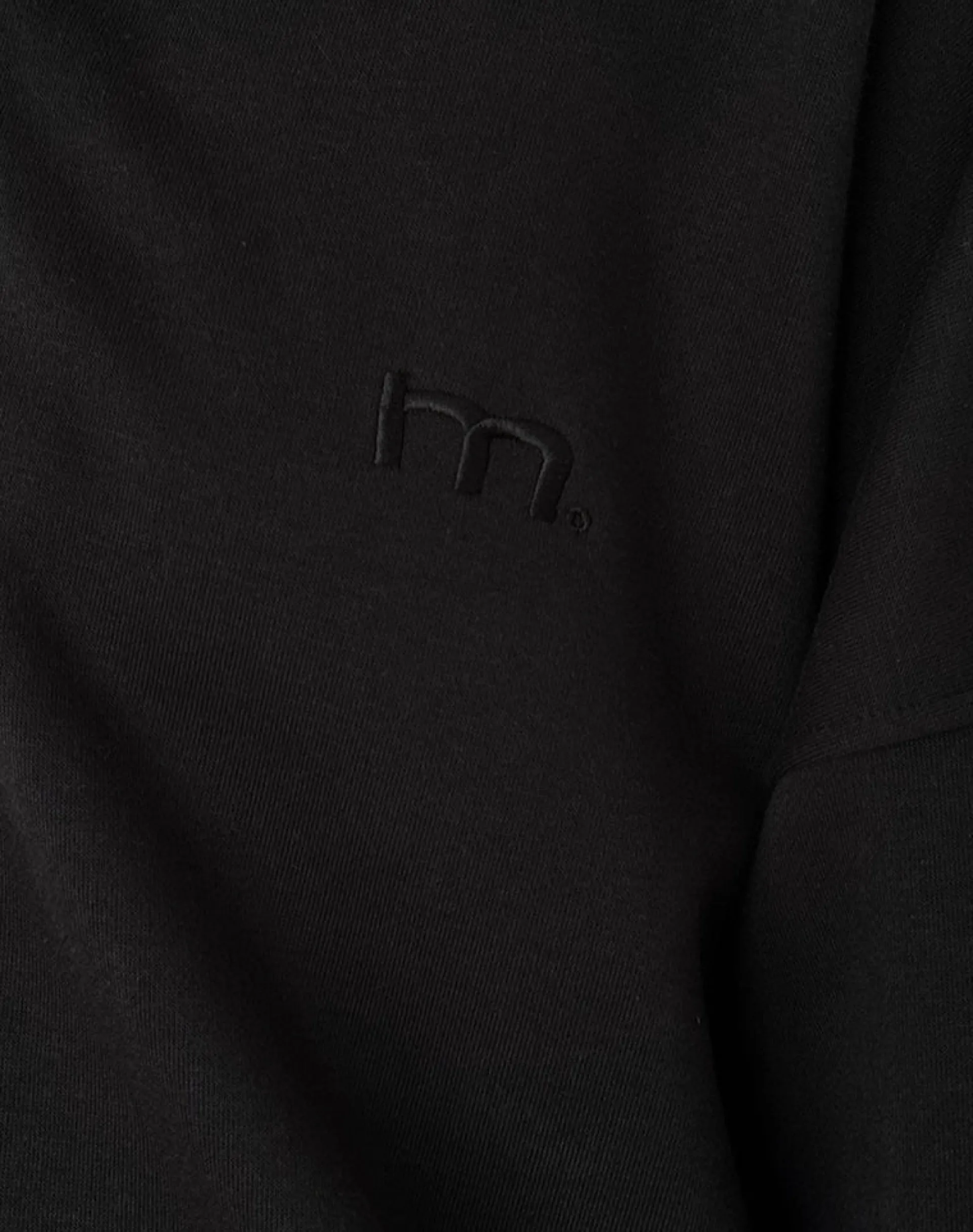 Motel Rocks Basics | Hoodies & Sweatshirts-Tirma High Neck Jumper in Tonal Black with M Embroidery