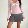 Motel Rocks Long Sleeve Tops-Tirzah Brushed Knit Top in pink