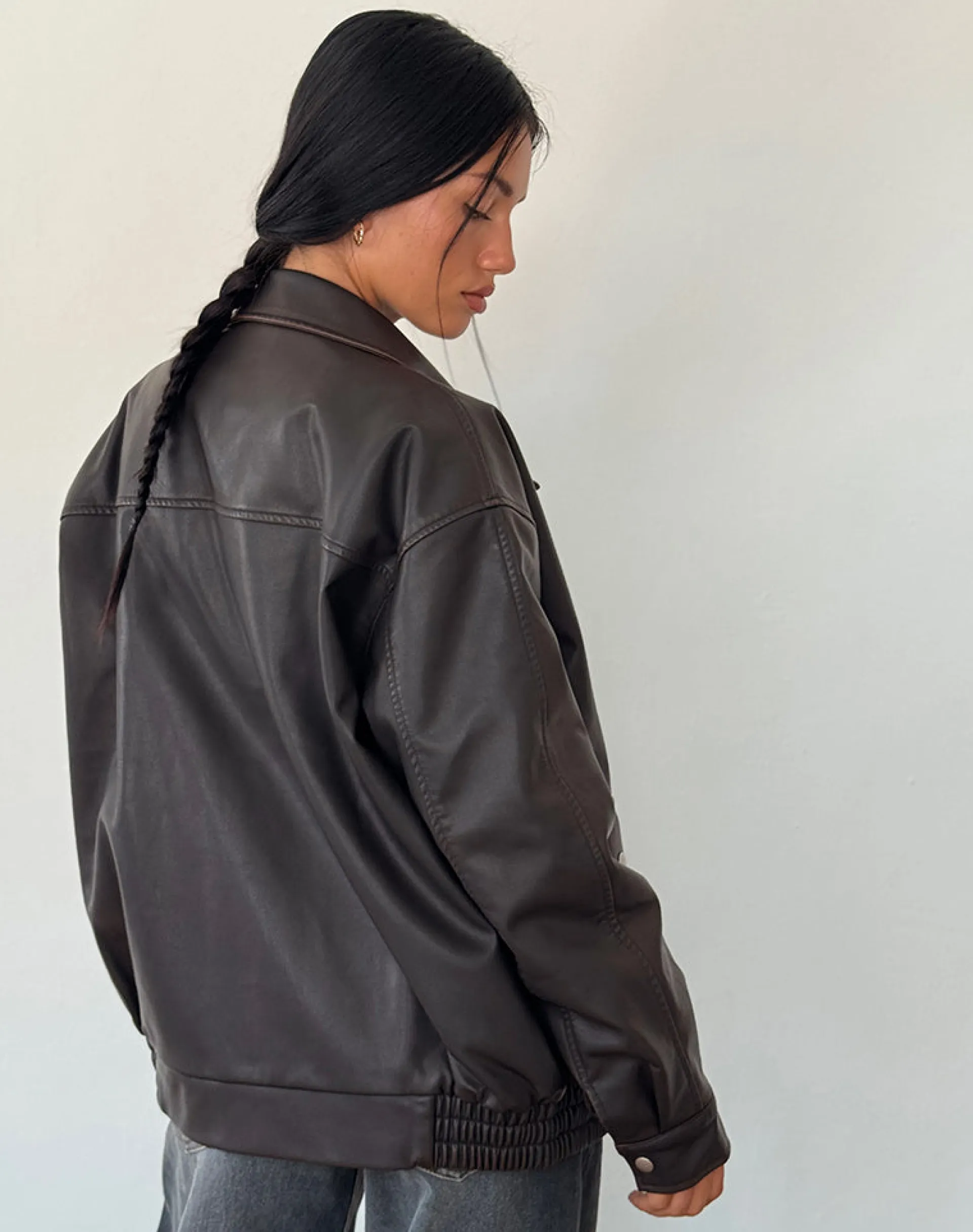Motel Rocks Pu Jackets | Jackets-Tobias Jacket in PU Dark Chocolate