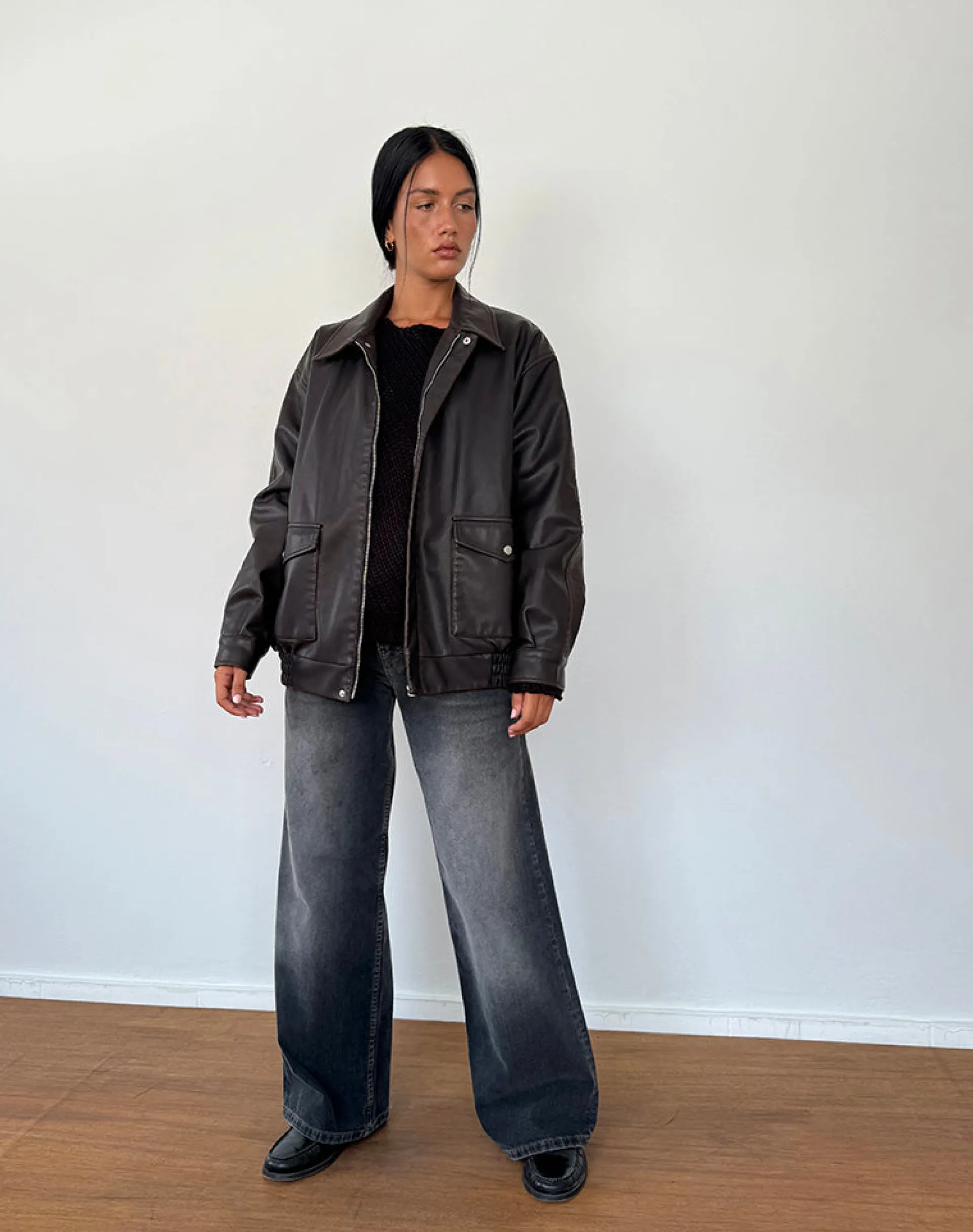 Motel Rocks Pu Jackets | Jackets-Tobias Jacket in PU Dark Chocolate