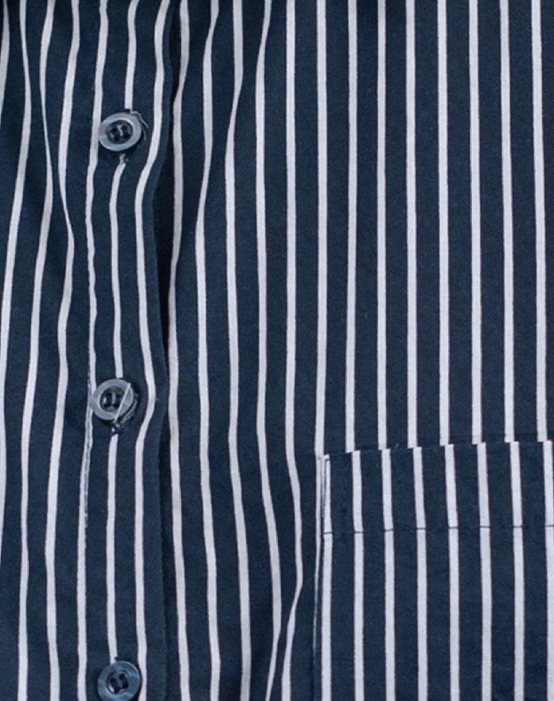 Motel Rocks Shirts And Blouses | Printed Tops-Turner Shirt in Mono Stripe Navy MonoStripeNavy