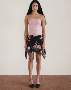 Motel Rocks Co-Ords | Printed Skirts-Tyler Skirt in Renaissance Rose Black RenaissanceRoseBlack