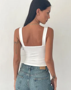 Motel Rocks Bandeau Tops | Strappy Tops-Ulani Crop Top in Ivory
