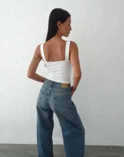 Motel Rocks Bandeau Tops | Strappy Tops-Ulani Crop Top in Ivory