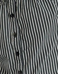 Motel Rocks Tailoring | Shirts And Blouses-Ulsan Fitted Shirt in Black and Grey Stripe BlackandGreyStripe