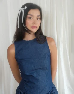Motel Rocks Day Dresses-Uretta Maxi Dress in Denim Indigo