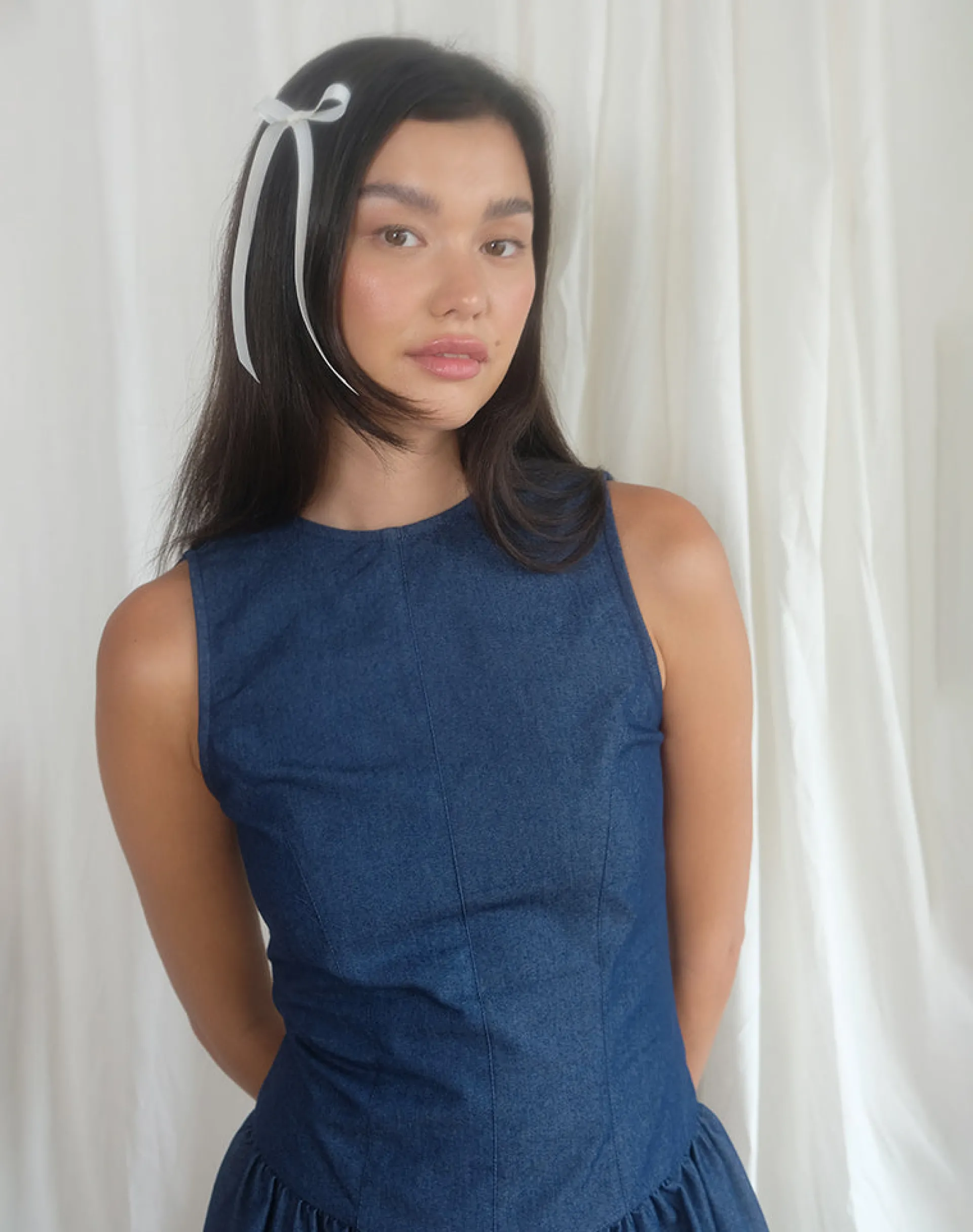 Motel Rocks Day Dresses-Uretta Maxi Dress in Denim Indigo