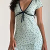 Motel Rocks Printed Dresses | Day Dresses-Vaiso Mini Dress in Pretty Petal Green PrettyPetalGreen