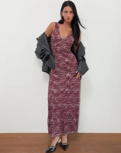 Motel Rocks Printed Dresses | Maxi Dresses-Vatika Maxi Dress in Abstract Leo Spot