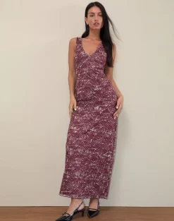 Motel Rocks Printed Dresses | Maxi Dresses-Vatika Maxi Dress in Abstract Leo Spot