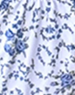 Motel Rocks Swimwear-Veroly Bikini Bottom in Blue Flower Chain BlueFlowerChain