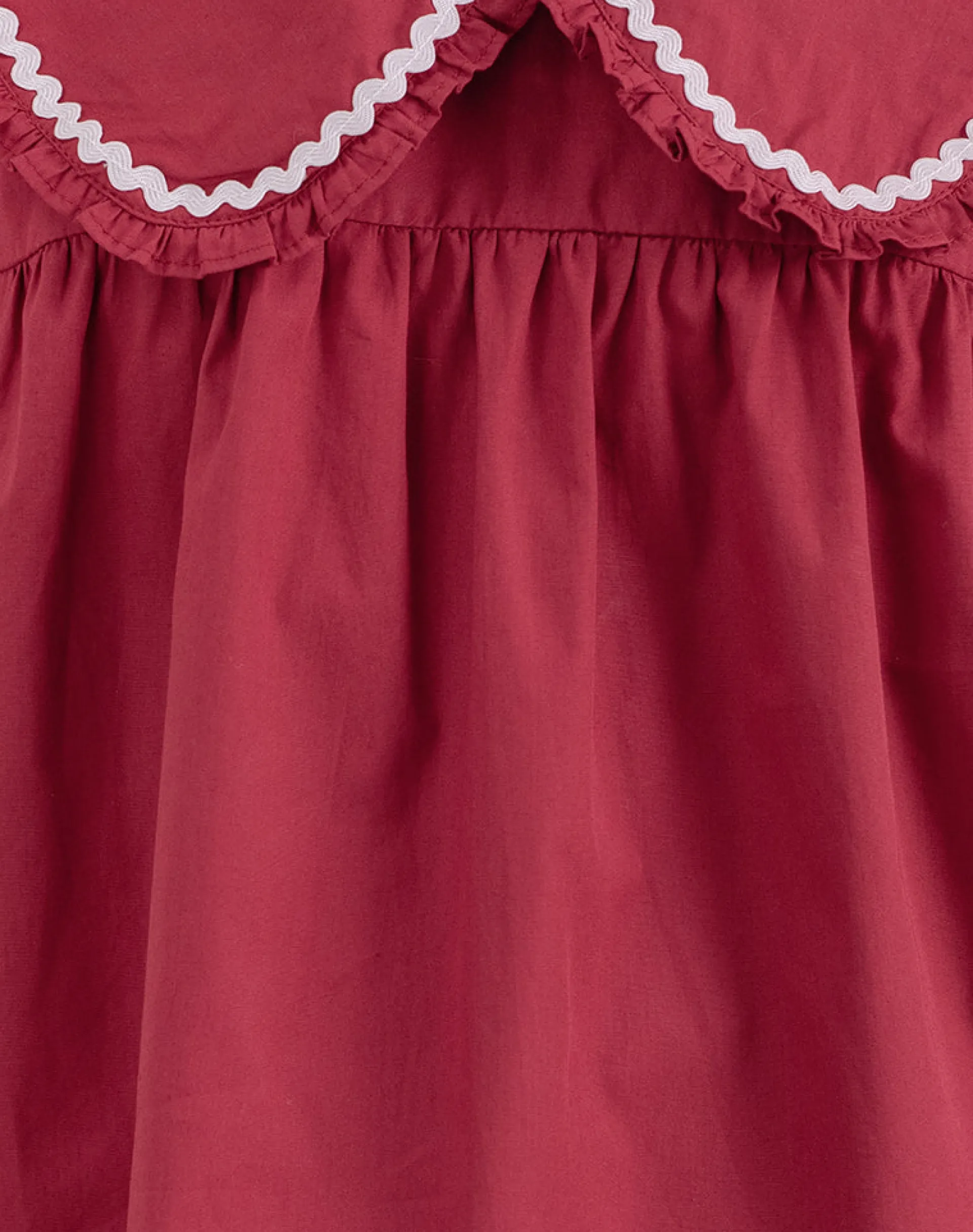 Motel Rocks Tailoring | Shirts And Blouses-Viana Blouse in Adrenaline Red with White Trim