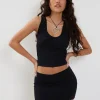 Motel Rocks Mini Skirts-Vidia V Front Mini Skirt in black