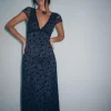 Motel Rocks Printed Dresses | Party Dresses-Vilinia Midi Dress in Pretty Petal Flock Black PrettyPetalFlockBlack