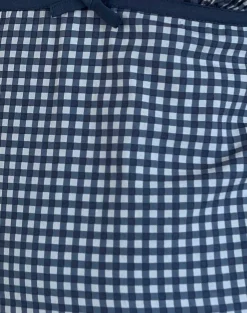 Motel Rocks Printed Tops-Vishata Top in Mini Gingham Dark Blue