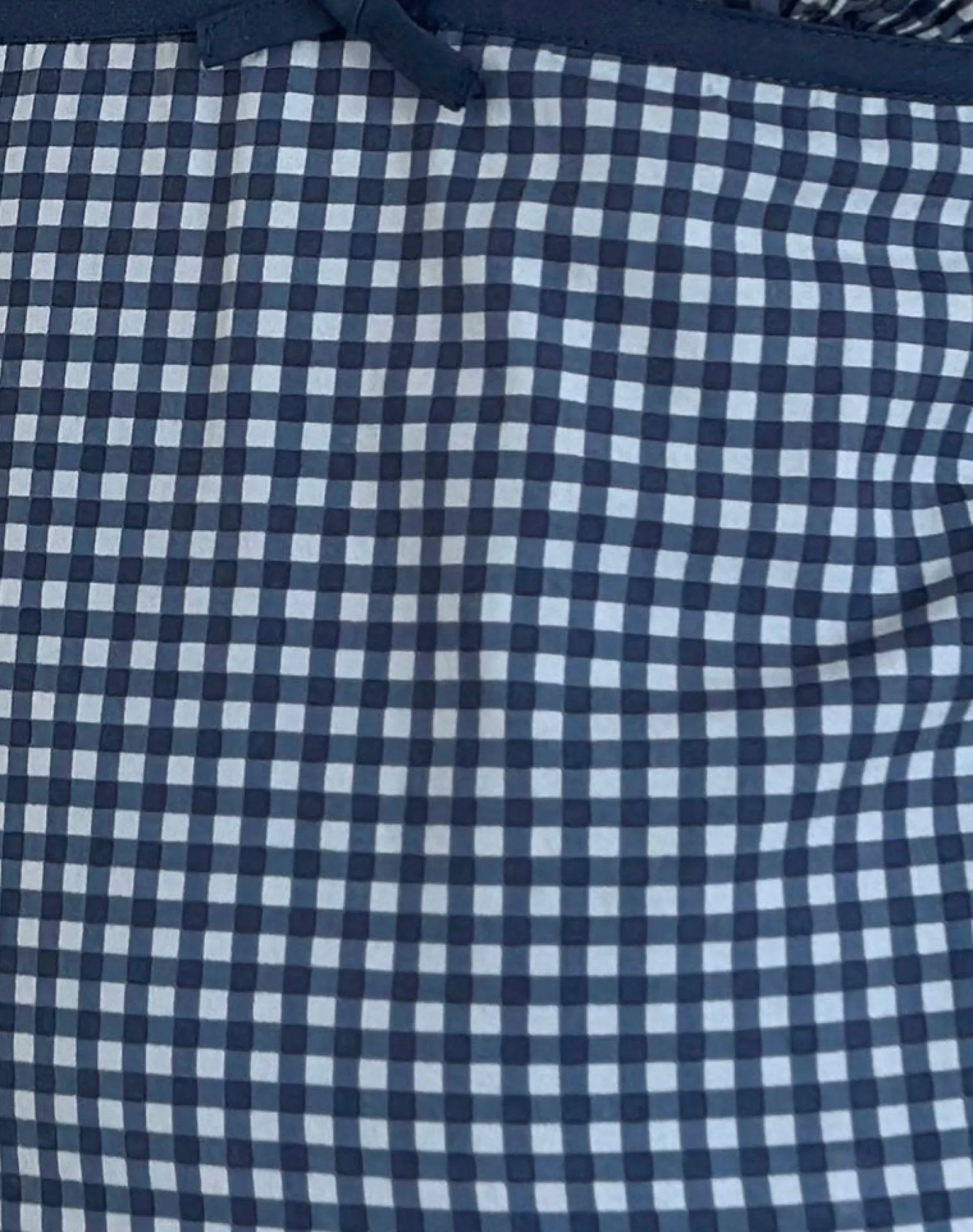 Motel Rocks Printed Tops-Vishata Top in Mini Gingham Dark Blue