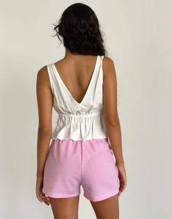 Motel Rocks Loungewear-Voir Short in Poplin Gingham Pink PoplinGinghamPink