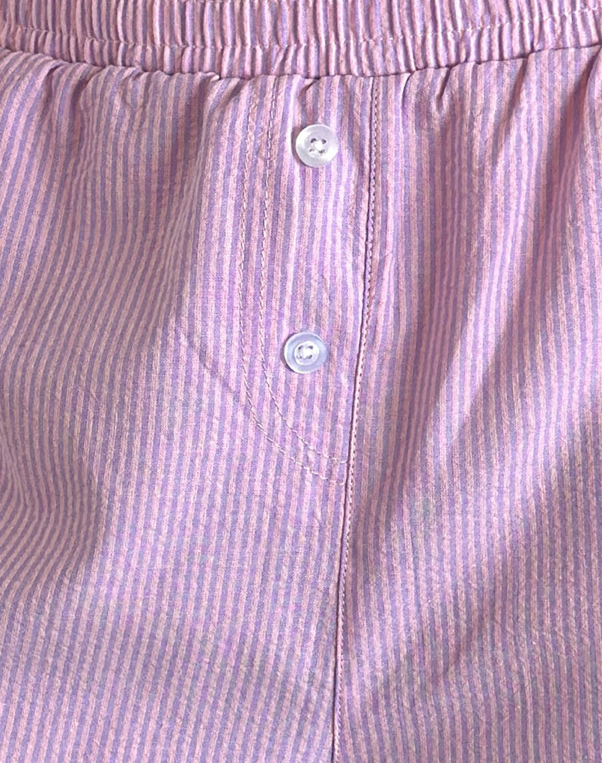 Motel Rocks Loungewear-Voir Short in Poplin Pink and Purple Stripe PoplinPinkandPurpleStripe