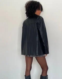 Motel Rocks Pu Jackets | Jackets-Walta Jacket in PU Black PUBlack