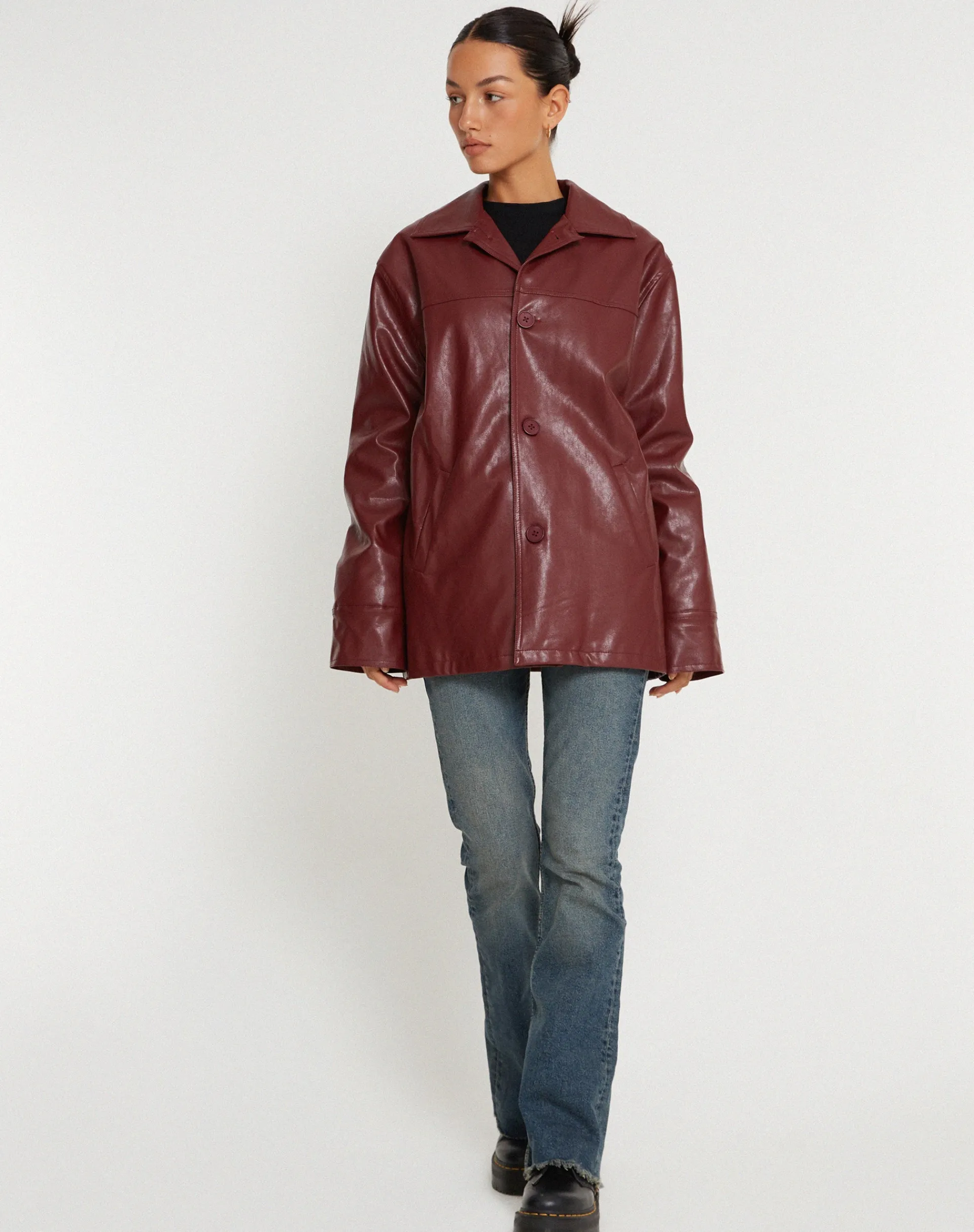 Motel Rocks Pu Jackets | Jackets-Walta Jacket in PU Redwood PURedwood