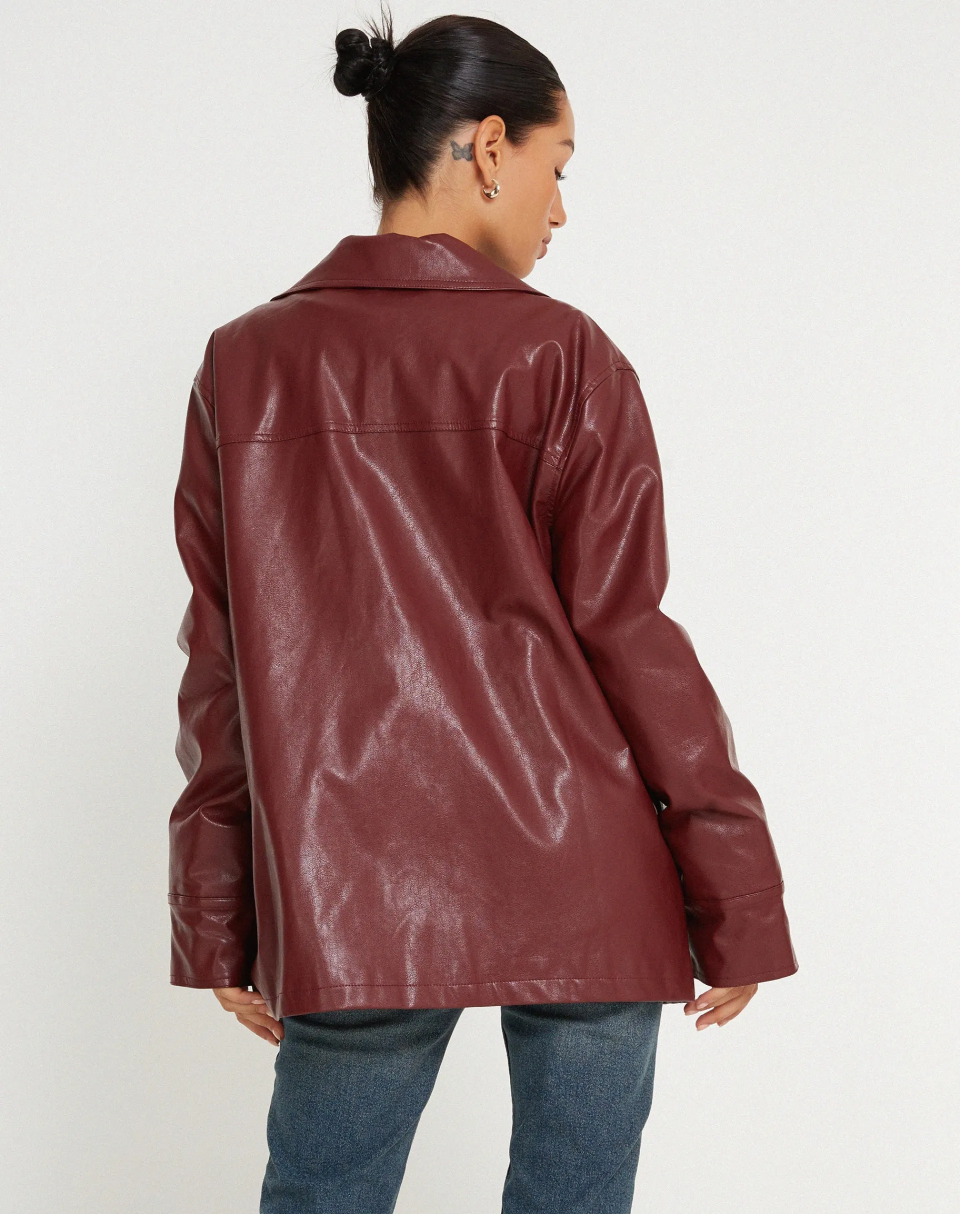 Motel Rocks Pu Jackets | Jackets-Walta Jacket in PU Redwood PURedwood
