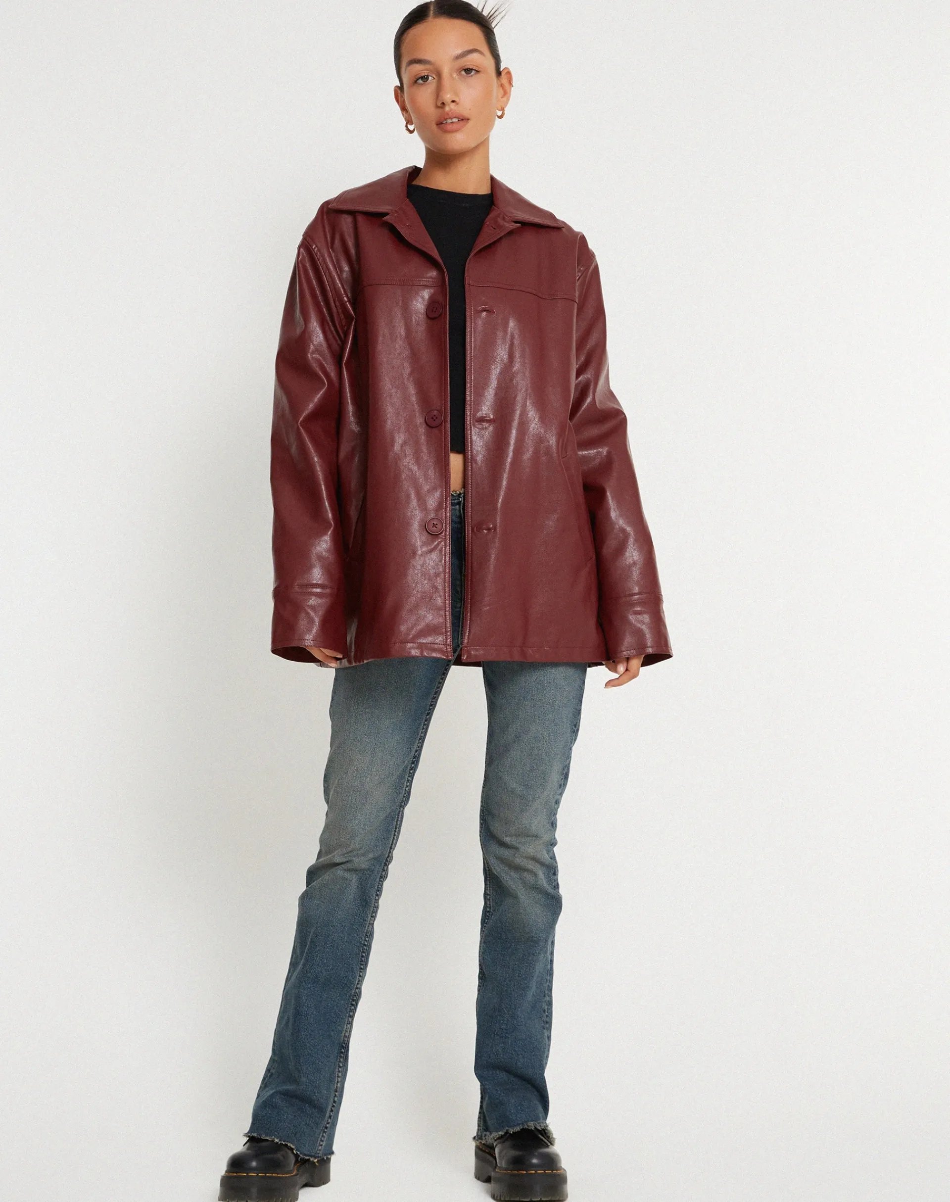 Motel Rocks Pu Jackets | Jackets-Walta Jacket in PU Redwood PURedwood