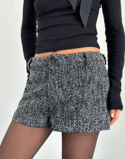 Motel Rocks Co-Ords-Wariga Tailored Short in Black and White