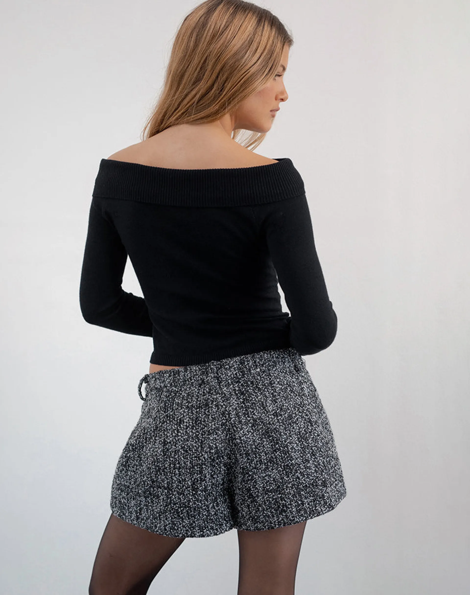 Motel Rocks Co-Ords-Wariga Tailored Short in Black and White
