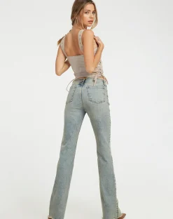Motel Rocks Crop Tops-Wati Crop Top in Oat Milk OatMilk