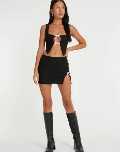 Motel Rocks Mini Skirts-Wei Mini Skirt in Black