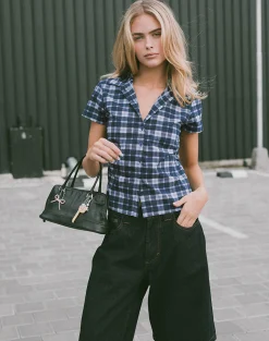 Motel Rocks Tailoring | Shirts And Blouses-Wilman Shirt in Tartan Dark Blue