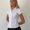Motel Rocks Tailoring | Shirts And Blouses-Wilmot Blouse in White Poplin WhitePoplin